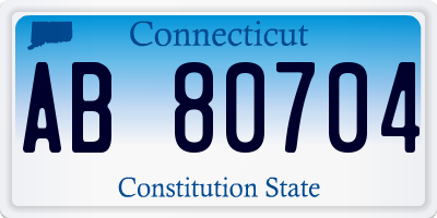 CT license plate AB80704