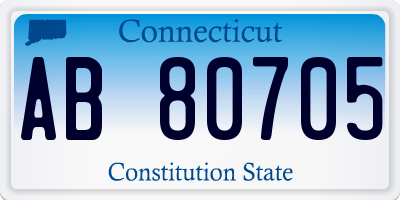 CT license plate AB80705