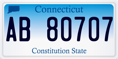 CT license plate AB80707