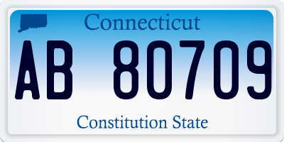 CT license plate AB80709