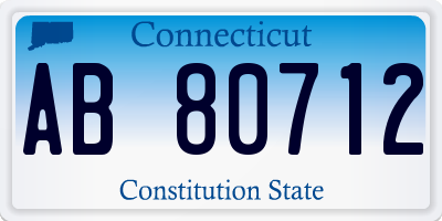 CT license plate AB80712