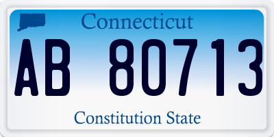 CT license plate AB80713
