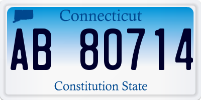 CT license plate AB80714