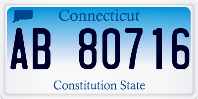 CT license plate AB80716