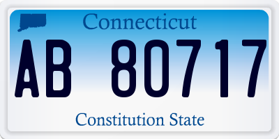 CT license plate AB80717