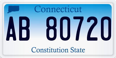 CT license plate AB80720