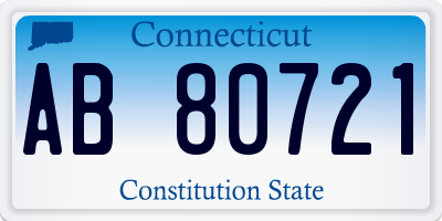 CT license plate AB80721