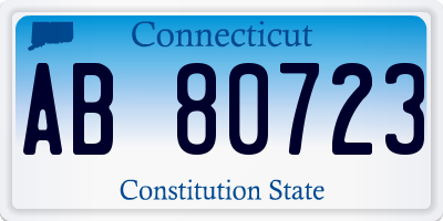CT license plate AB80723