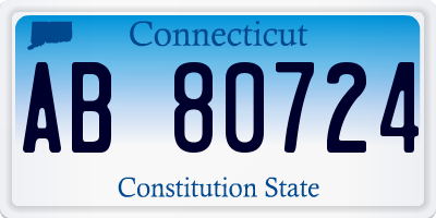 CT license plate AB80724