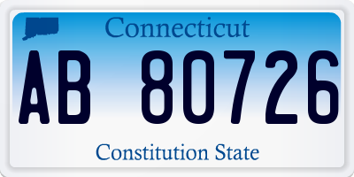 CT license plate AB80726