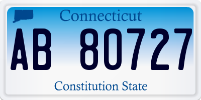 CT license plate AB80727