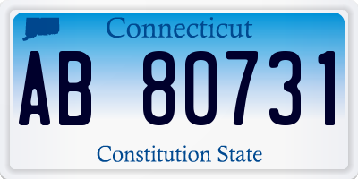 CT license plate AB80731