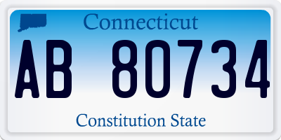 CT license plate AB80734