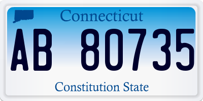 CT license plate AB80735