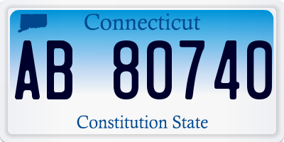 CT license plate AB80740