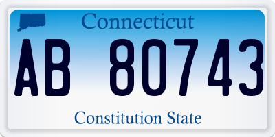 CT license plate AB80743