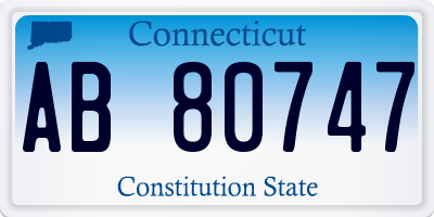 CT license plate AB80747