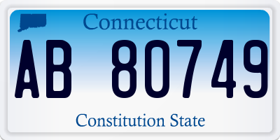 CT license plate AB80749