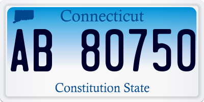 CT license plate AB80750