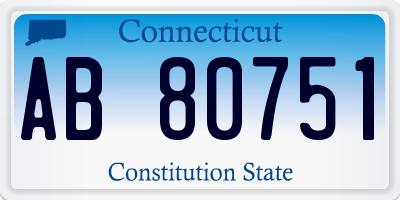 CT license plate AB80751