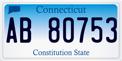 CT license plate AB80753