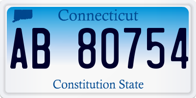 CT license plate AB80754