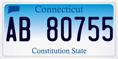 CT license plate AB80755