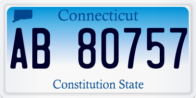 CT license plate AB80757