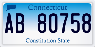 CT license plate AB80758