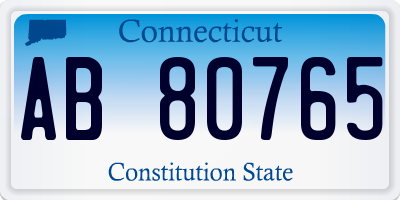 CT license plate AB80765