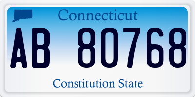 CT license plate AB80768