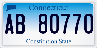 CT license plate AB80770