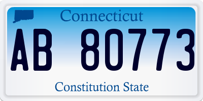 CT license plate AB80773
