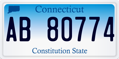 CT license plate AB80774