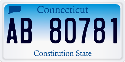 CT license plate AB80781