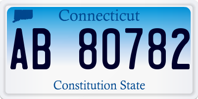 CT license plate AB80782