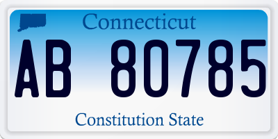 CT license plate AB80785