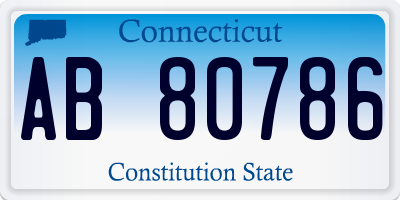 CT license plate AB80786