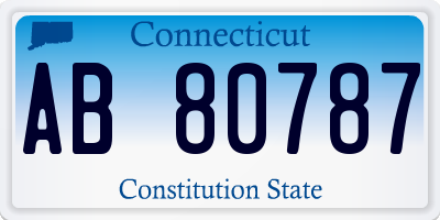 CT license plate AB80787