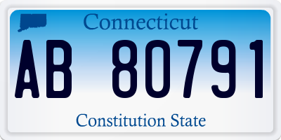 CT license plate AB80791