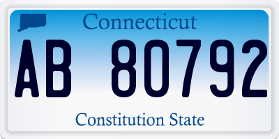 CT license plate AB80792