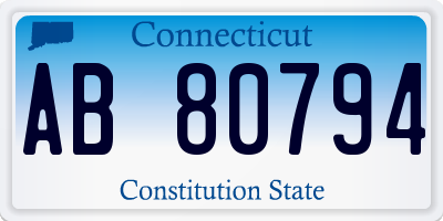 CT license plate AB80794