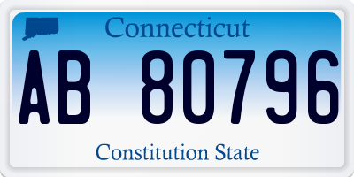 CT license plate AB80796