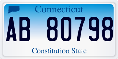 CT license plate AB80798