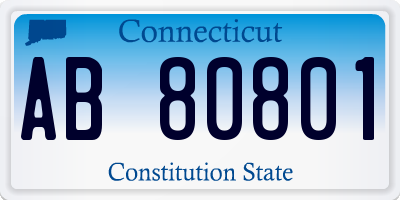 CT license plate AB80801