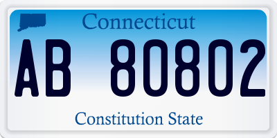 CT license plate AB80802