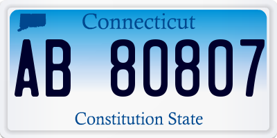 CT license plate AB80807