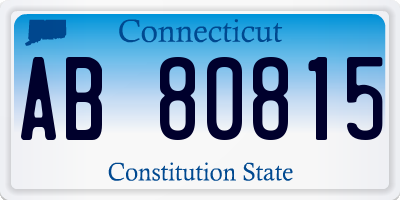 CT license plate AB80815