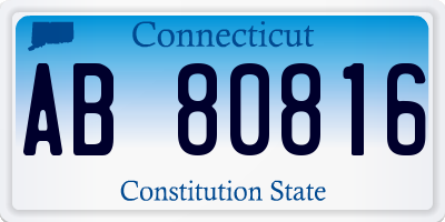 CT license plate AB80816