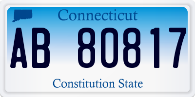 CT license plate AB80817